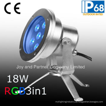 24V 18W Tricolor LED Unterwasser-Punktlicht IP68 (JP95566)